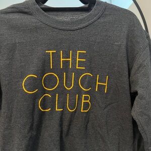 The Couch Club Kids' Crewneck Shirt - Charcoal with Yellow Graphic